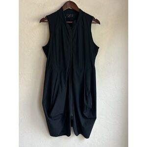 Porto San Francisco Black Zip Vest Dress Tunic 2 M Tristan Draped Lagenlook